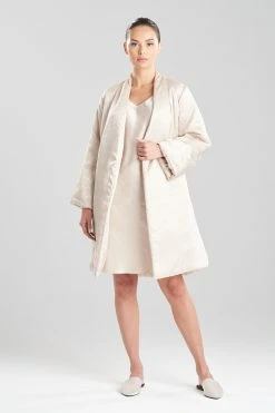 Infinity Jacquard Short Puffer Robe 20 Infinity Jacquard Short Puffer Robe -Natori Sales Shop Infinity Jacquard Short Puffer Robe Sand Taupe by Natori 13723.1668443656