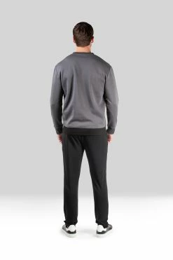 Isamu Brushed Fleece Pullover Sweatshirt -Natori Sales Shop Isamu Brushed Fleece Pullover Sweatshirt Caviar by Natori 3 05375.1659130999
