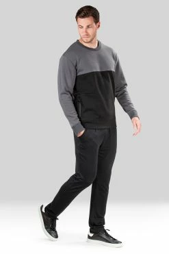 Isamu Brushed Fleece Pullover Sweatshirt -Natori Sales Shop Isamu Brushed Fleece Pullover Sweatshirt Caviar by Natori 56452.1659130995