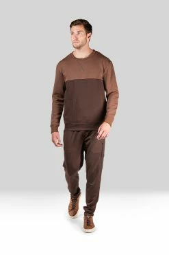 Isamu Brushed Fleece Pullover Sweatshirt -Natori Sales Shop Isamu Brushed Fleece Pullover Sweatshirt Espresso by Natori 2 88625.1659130982