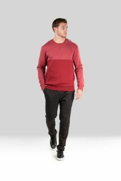 Isamu Brushed Fleece Pullover Sweatshirt -Natori Sales Shop Isamu Brushed Fleece Pullover Sweatshirt Syrah by Natori 89632.1659130974