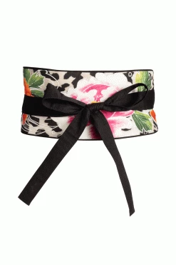 Jaguar Cotton Poplin Embroidered Obi Belt