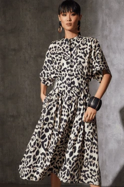 Jaguar Cotton Poplin Pleated Shirt Dress 12 Jaguar Cotton Poplin Pleated Shirt Dress -Natori Sales Shop Jaguar Cotton Poplin Pleated Shirt Dress Sand Taupe by Natori 84105.1686688520