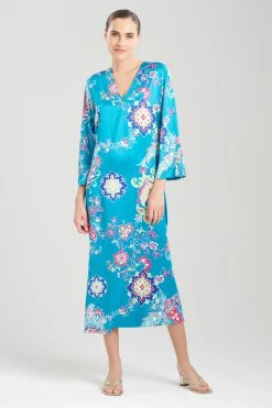 Jaipur Satin Caftan -Natori Sales Shop Jaipur Satin Caftan Dark Teal by N Natori 79886.1690457783