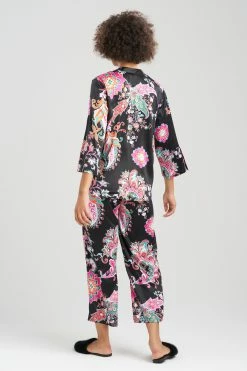 Jaipur Satin Mandarin PJ 7 Jaipur Satin Mandarin PJ -Natori Sales Shop Jaipur Satin Mandarin PJ Black Multi by N Natori 2 55253.1692635900