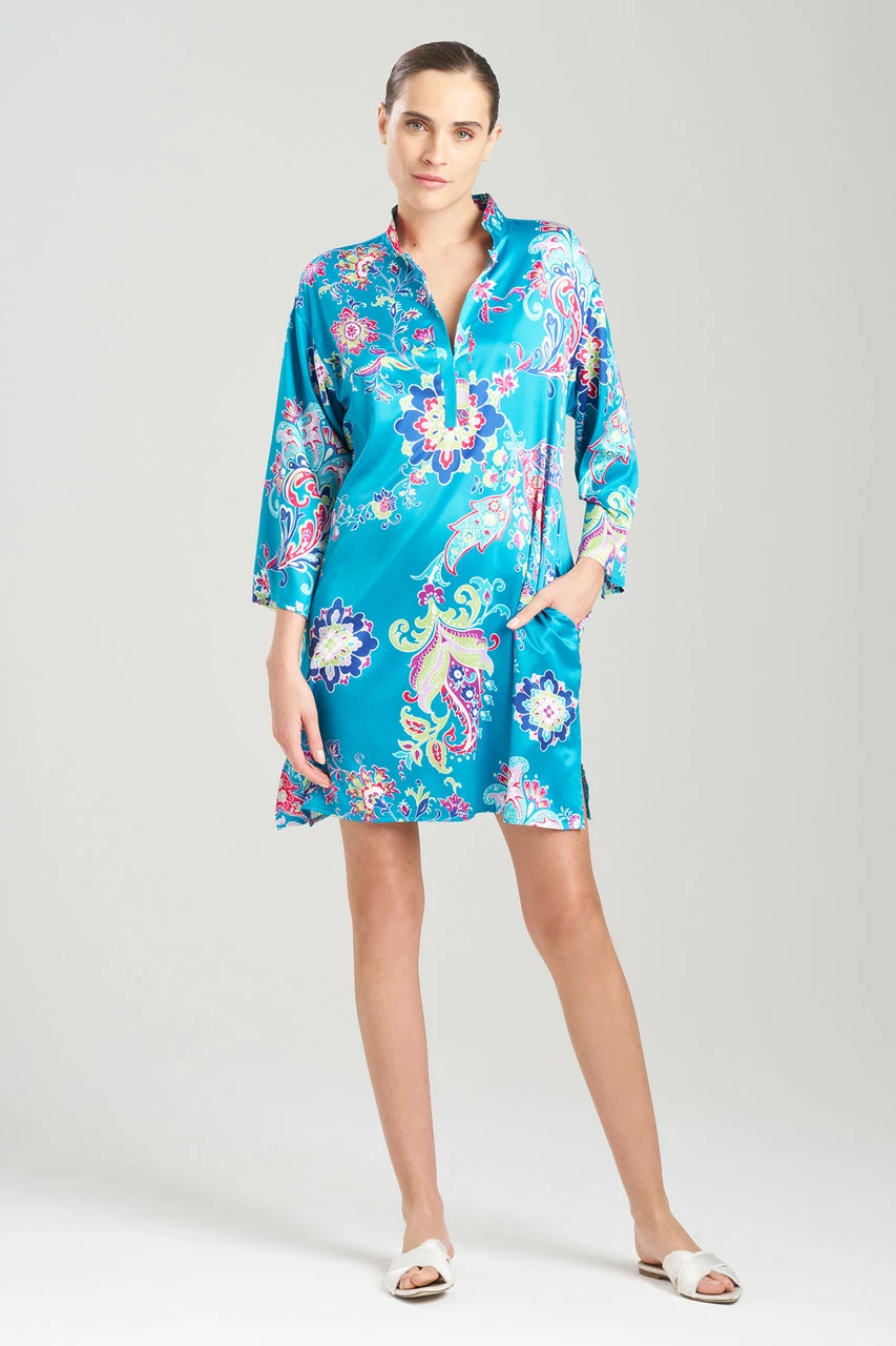 Jaipur Satin Mandarin Sleepshirt 3 Jaipur Satin Mandarin Sleepshirt - Image 3