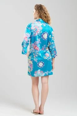 Jaipur Satin Mandarin Sleepshirt 7 Jaipur Satin Mandarin Sleepshirt -Natori Sales Shop Jaipur Satin Mandarin Sleepshirt Dark Teal by N Natori 12953.1690457565
