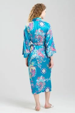 Jaipur Satin Robe -Natori Sales Shop Jaipur Satin Robe Dark Teal by N Natori 63444.1692960415