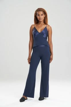 Jersey Essentials Silk Pants -Natori Sales Shop Jersey Essentials Silk Pants Midnight Navy by Josie Natori 86536.1641574197