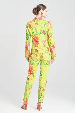 Junko Cotton Chino Tailored Blazer Jacket -Natori Sales Shop Junko Cotton Chino Tailored Blazer Jacket Chartreuse by Natori 2 91932.1674167854