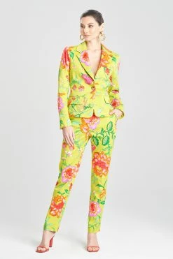 Junko Cotton Chino Tailored Blazer Jacket -Natori Sales Shop Junko Cotton Chino Tailored Blazer Jacket Chartreuse by Natori 08107.1676480428