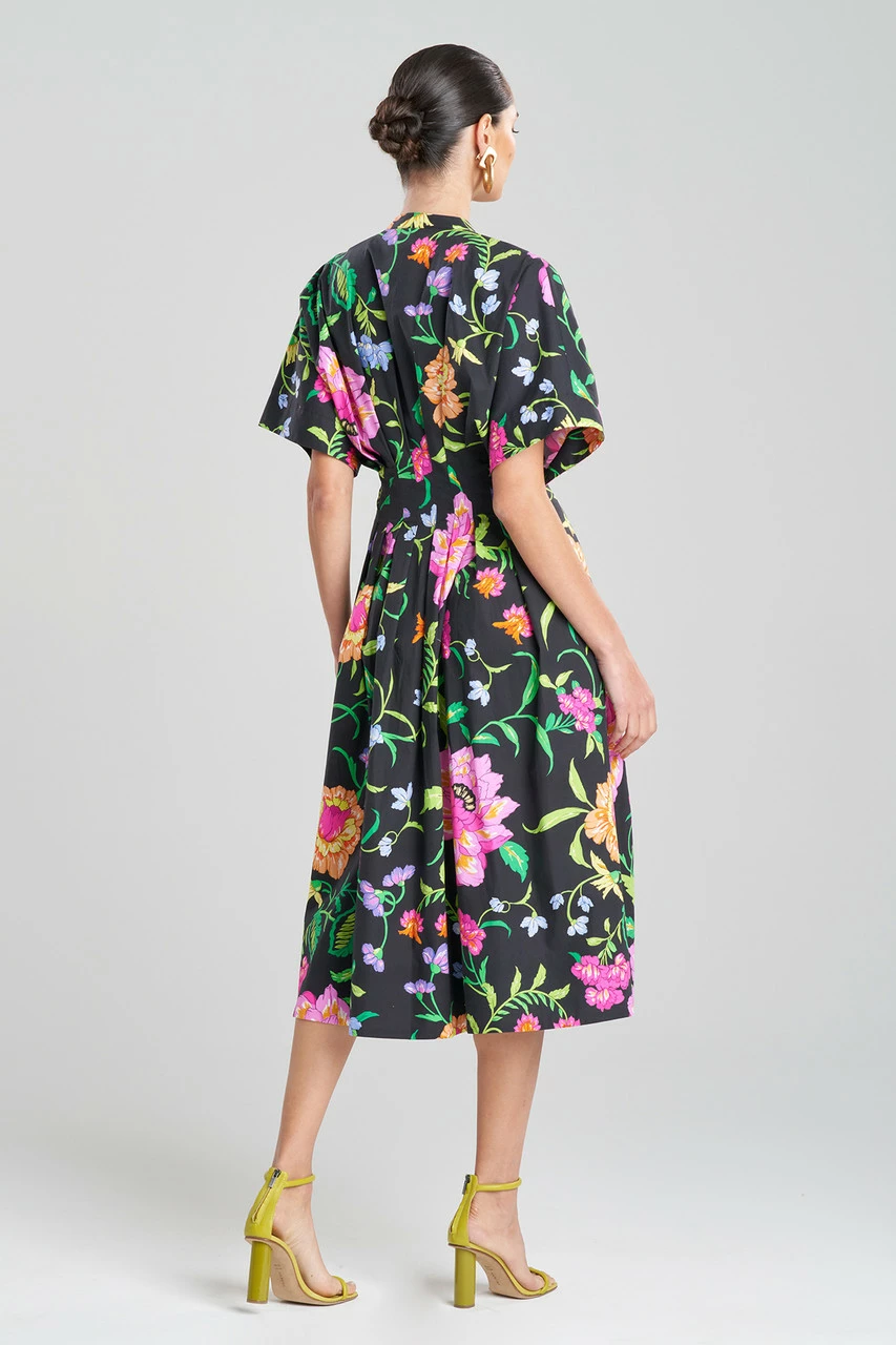 Junko Cotton Poplin Mandarin Dress 2 Junko Cotton Poplin Mandarin Dress - Image 2