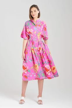 Junko Cotton Poplin Mandarin Dress 16 Junko Cotton Poplin Mandarin Dress -Natori Sales Shop Junko Cotton Poplin Mandarin Dress Fuschisa by Natori 39615.1681498766