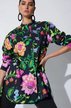 Junko Cotton Poplin Oversized Mandarin Top 15 Junko Cotton Poplin Oversized Mandarin Top -Natori Sales Shop Junko Cotton Poplin Oversized Mandarin Top Black by Natori 2 74351.1675281001