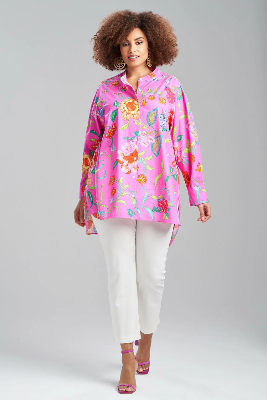 Junko Cotton Poplin Oversized Mandarin Top 3 Junko Cotton Poplin Oversized Mandarin Top - Image 3