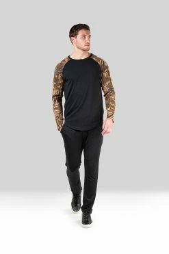 Kaede Jersey Raglan Tee -Natori Sales Shop Kaede Jersey Raglan Tee Caviar Tiger Espresso by Natori 10822.1659130712