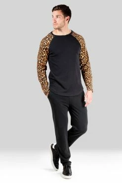 Kaede Jersey Raglan Tee -Natori Sales Shop Kaede Jersey Raglan Tee Leopard Caviar by Natori 3 50276.1659130716