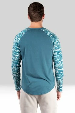 Kaede Jersey Raglan Tee -Natori Sales Shop Kaede Jersey Raglan Tee Stargazer Oceanic Crest by Natori 3 41418.1659130683