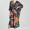 Kairaku Garden Charmeuse Beaded Silk Caftan