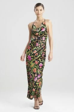 Kamakura Silk T-Back Gown -Natori Sales Shop Kamakura Silk T Back Gown Black by JN 43092.1649181877