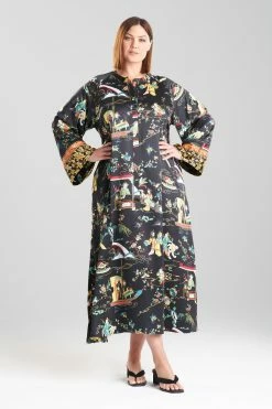 Kana Zip Caftan 7 Kana Zip Caftan -Natori Sales Shop Kana Zip Caftan Black Multi by Natori 3 23240.1663357078