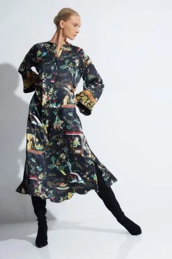 Kana Zip Caftan 9 Kana Zip Caftan -Natori Sales Shop Kana Zip Caftan Black Multi by Natori 62728.1663607989