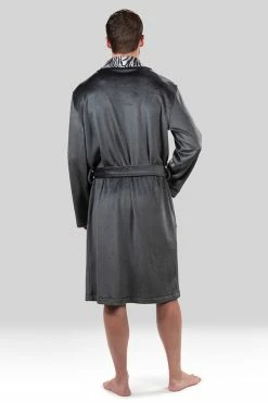 Kasem Comfort Velour Shaw Collar Robe -Natori Sales Shop Kasem Comfort Velour Shaw Collar Robe Volcanic Ash Tiger by Natori 2 74074.1659130460