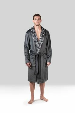 Kasem Comfort Velour Shaw Collar Robe -Natori Sales Shop Kasem Comfort Velour Shaw Collar Robe Volcanic Ash Tiger by Natori 56542.1659130375