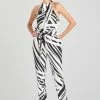Katana Cotton Silk Halter Belted Jumpsuit
