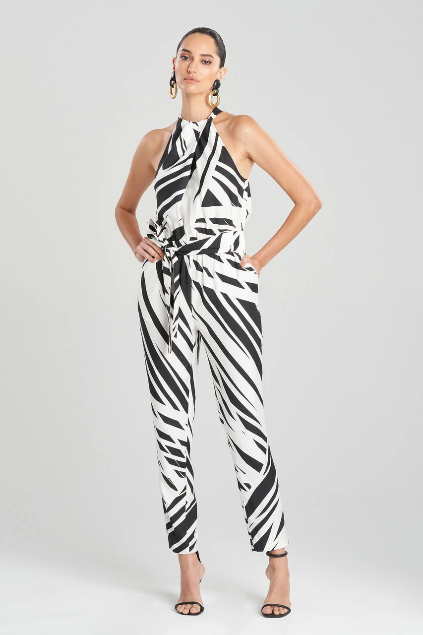 Katana Cotton Silk Halter Belted Jumpsuit 1 Katana Cotton Silk Halter Belted Jumpsuit