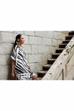 Katana Cotton Silk Shirtdress 9 Katana Cotton Silk Shirtdress -Natori Sales Shop Katana Cotton Silk Shirtdress Black Combo by Natori 38192.1678905739