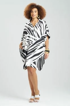 Katana Cotton Silk Shirtdress 7 Katana Cotton Silk Shirtdress -Natori Sales Shop Katana Cotton Silk Shirtdress Black Combo by Natori 68940.1674764080