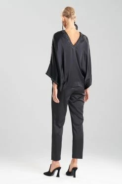 Key Essentials Silk Embroidered Kimono Sleeve Top 13 Key Essentials Silk Embroidered Kimono Sleeve Top -Natori Sales Shop Key Essentials Silk Embroidered Kimono Sleeve Top Black by JN 2 75416.1661964947