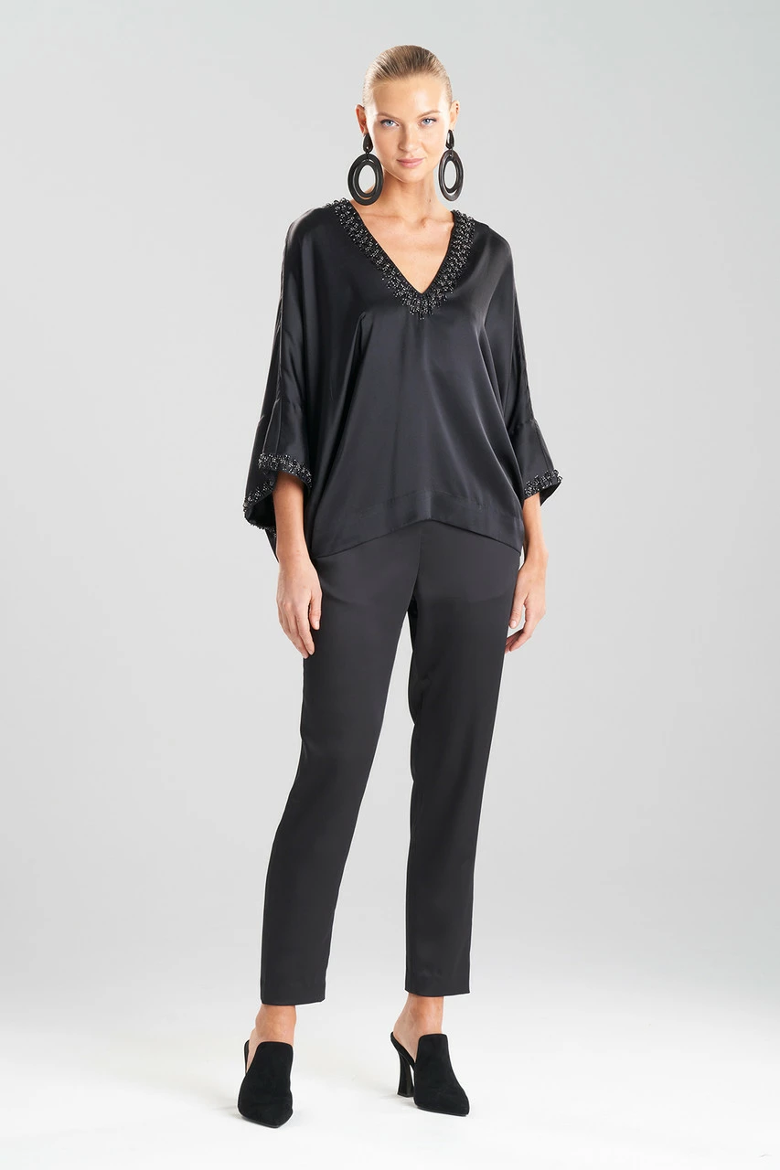 Key Essentials Silk Embroidered Kimono Sleeve Top 3 Key Essentials Silk Embroidered Kimono Sleeve Top - Image 3