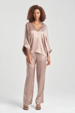 Key Essentials Silk Embroidered Kimono Sleeve Top 14 Key Essentials Silk Embroidered Kimono Sleeve Top -Natori Sales Shop Key Essentials Silk Embroidered Kimono Sleeve Top Bronze by JN 98289.1661964953