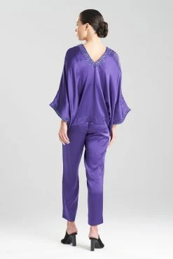 Key Essentials Silk Embroidered Kimono Sleeve Top 17 Key Essentials Silk Embroidered Kimono Sleeve Top -Natori Sales Shop Key Essentials Silk Embroidered Kimono Sleeve Top Deep Purple by JN 2 75074.1661964963