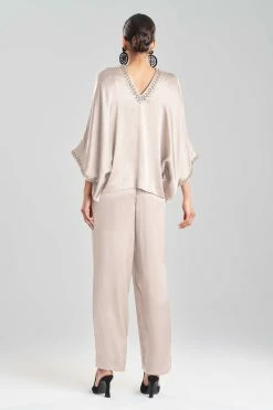 Key Essentials Silk Embroidered Kimono Sleeve Top 19 Key Essentials Silk Embroidered Kimono Sleeve Top -Natori Sales Shop Key Essentials Silk Embroidered Kimono Sleeve Top Parchment by JN 2 21070.1661979167