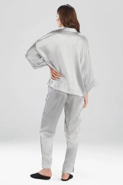 Key Essentials Silk PJ -Natori Sales Shop Key Essentials Silk PJ Silver by Josie Natori 2 84098.1627602895