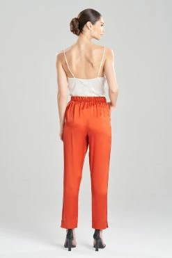 Key Essentials Silk Straight Leg Pants -Natori Sales Shop Key Essentials Silk Straight Leg Pants Burnt Amber by JN 2 90194.1663345127