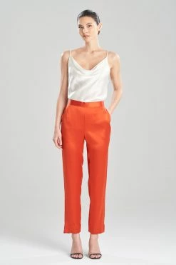 Key Essentials Silk Straight Leg Pants -Natori Sales Shop Key Essentials Silk Straight Leg Pants Burnt Amber by JN 09065.1663345139