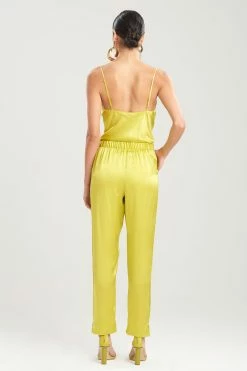 Key Essentials Silk Straight Leg Pants -Natori Sales Shop Key Essentials Silk Straight Leg Pants Chartreuse by JN 2 19493.1643144949