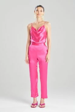 Key Essentials Silk Straight Leg Pants -Natori Sales Shop Key Essentials Silk Straight Leg Pants Pink Sapphire by JN 05881.1678746718