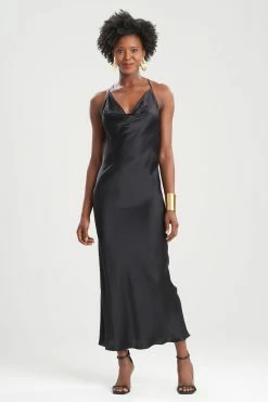 Key Essentials Silk T-Back Gown -Natori Sales Shop Key Essentials Silk T Back Gown Black by JN 90261.1643143679