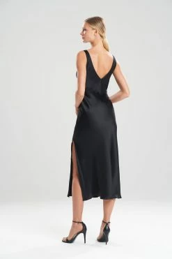 Key Essentials Silk V-Neck Gown 24 Key Essentials Silk V-Neck Gown -Natori Sales Shop Key Essentials Silk V Neck Gown Black by Josie Natori 2 48646.1641496727