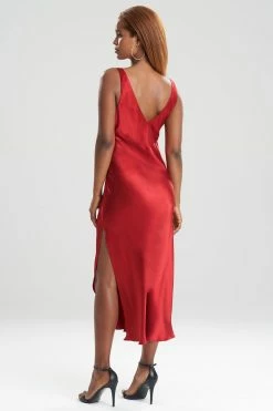 Key Essentials Silk V-Neck Gown 18 Key Essentials Silk V-Neck Gown -Natori Sales Shop Key Essentials Silk V Neck Gown Imperial Red by Josie Natori 2 34824.1641496741