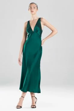 Key Essentials Silk V-Neck Gown 28 Key Essentials Silk V-Neck Gown -Natori Sales Shop Key Essentials Silk V Neck Gown Juniper by Josie Natori 76065.1630353274