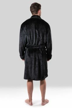 Kinhin Cozy Fleece Piped Collar Robe -Natori Sales Shop Kinhin Cozy Fleece Piped Collar Robe Caviar by Natori 2 78203.1659131030