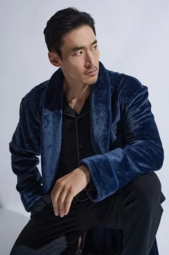 Kinhin Cozy Fleece Piped Collar Robe -Natori Sales Shop Kinhin Cozy Fleece Piped Collar Robe Dress Blues by Natori 5 00932.1664399121