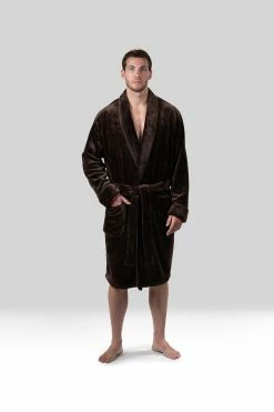 Kinhin Cozy Fleece Piped Collar Robe -Natori Sales Shop Kinhin Cozy Fleece Piped Collar Robe Espresso by Natori 05349.1659131021