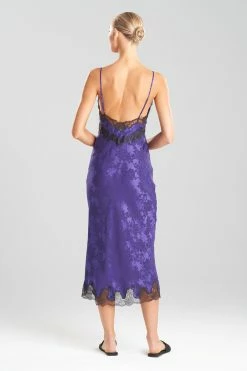 Kurokawa Jacquard Lace Silk Gown 7 Kurokawa Jacquard Lace Silk Gown -Natori Sales Shop Kurokawa Jacquard Lace Silk Gown Deep Purple by JN 2 93121.1663295394